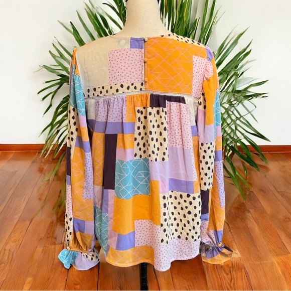 FATE Patchwork Long Sleeve Blouse - Size Small - Picture 3 of 11